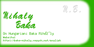 mihaly baka business card